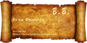 Brxa Beatrix névjegykártya